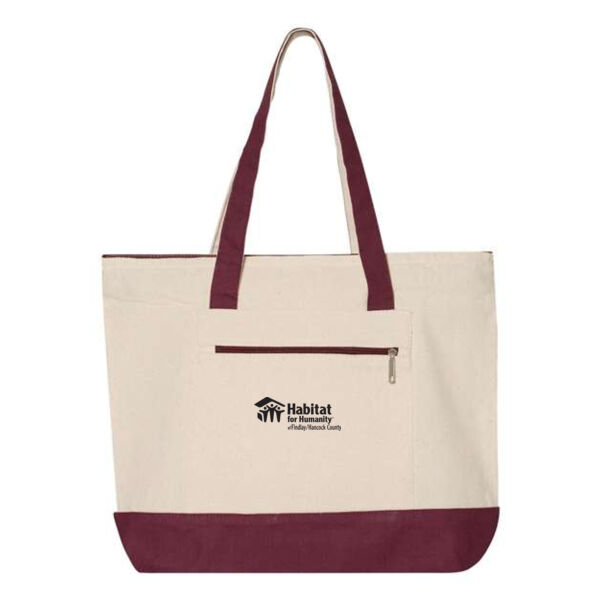 Q-Tees 19L Zippered Tote - Embroidered Logo Thumbnail