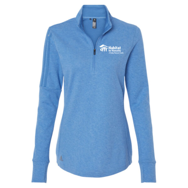 Adidas Women's 3-Stripes Quarter-Zip Sweater Pullover - Embroidered Logo Thumbnail