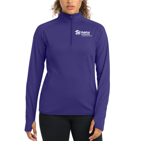 Sport-Tek Women's Sport-Wick Stretch 1/4 Zip Pullover - Embroidered Logo Thumbnail