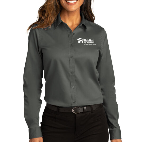 Port Authority Women's Long Sleeve SuperPro React Twill Shirt - Embroidered Logo Thumbnail